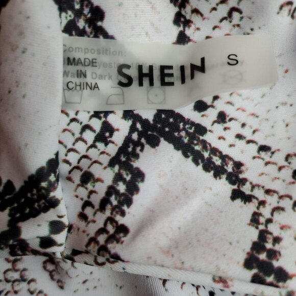 🚨SHEIN New White and Black Snakeskin Pattern High Waist Bikini Bottom - Picture 3 of 5
